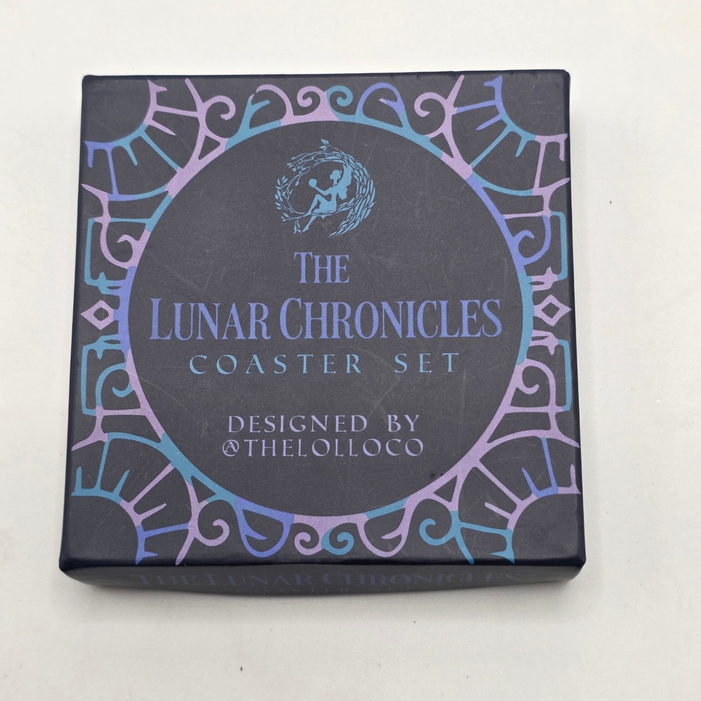 FairyLoot The Lunar Chronicles Coaster Set Cinder Scarlet Cress Winter Bookish